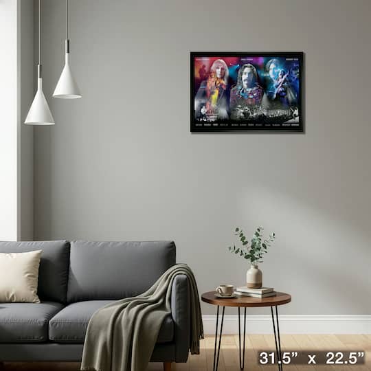 RUSH Framed 20" x 29" Band Collage Canvas 31.5" x 22.5"